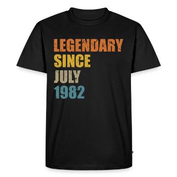 Né en juillet 1982 40 ans 40s 40e anniversaire - T-shirt Premium bio Homme - noir - Devant - Nico (187cm)