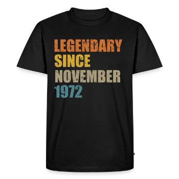 Né novembre 1972 50 ans 50s 50e anniversaire - T-shirt Premium bio Homme - noir - Devant - Nico (187cm)