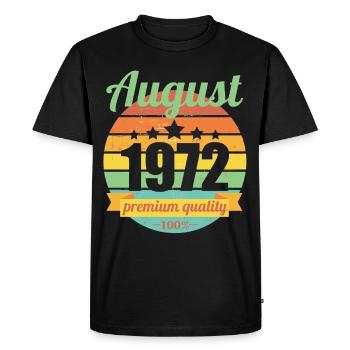 Né en août 1972 50 ans 50s 50e anniversaire - T-shirt Premium bio Homme - noir - Devant - Nico (187cm)