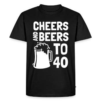 Acclamations et bières pour le 40e anniversaire - T-shirt Premium bio Homme - noir - Devant - Nico (187cm)