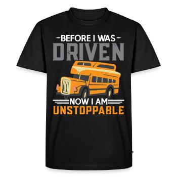 Before I was driven Now I am unstoppable - Men's Premium Organic T-Shirt - black - Front - Nico (187cm)