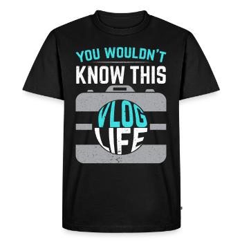 Vlog Life Créateur de contenu de médias sociaux Vlogger - T-shirt Premium bio Homme - noir - Devant - Nico (187cm)