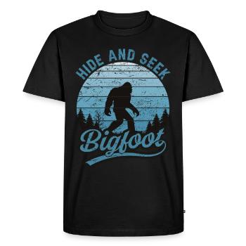 Bigfoot Hide And Seek Nature Lovers Camper - T-shirt Premium bio Homme - noir - Devant - Nico (187cm)