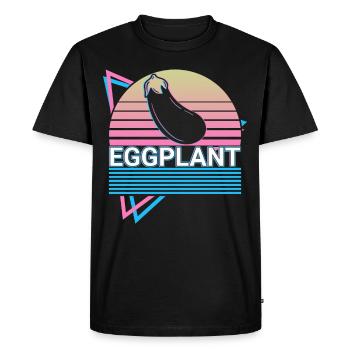 Aubergine Aubergine Retro Cadeau - T-shirt Premium bio Homme - noir - Devant - Nico (187cm)
