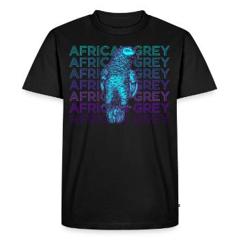 African Grey Parrot Retro Gift - Men's Premium Organic T-Shirt - black - Front - Nico (187cm)
