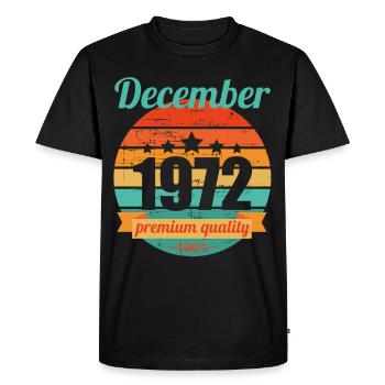 Né en décembre 1972 50 ans 50s 50e anniversaire - T-shirt Premium bio Homme - noir - Devant - Nico (187cm)