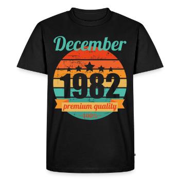 Né en décembre 1982 40 ans 40s 40e anniversaire - T-shirt Premium bio Homme - noir - Devant - Nico (187cm)