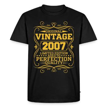 Vintage 2007 Original Limited Edition - Men's Premium Organic T-Shirt - black - Front - Nico (187cm)