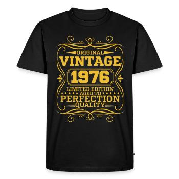 Vintage 1976 Original Limited Edition - Men's Premium Organic T-Shirt - black - Front - Nico (187cm)