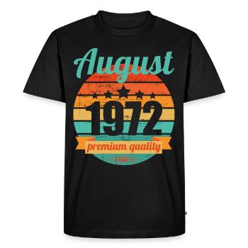 Né en août 1972 50 ans 50s 50e anniversaire - T-shirt Premium bio Homme - noir - Devant - Nico (187cm)