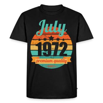 Né en juillet 1972 50 ans 50s 50e anniversaire - T-shirt Premium bio Homme - noir - Devant - Nico (187cm)