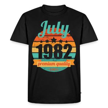 Né en juillet 1982 40 ans 40s 40e anniversaire - T-shirt Premium bio Homme - noir - Devant - Nico (187cm)
