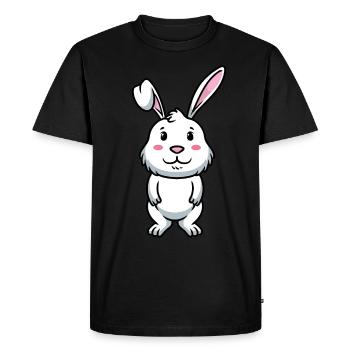 Lapin Blanc Emoticons Lapin - T-shirt Premium bio Homme - noir - Devant - Nico (187cm)