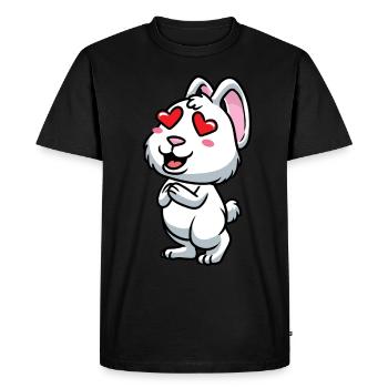 Lapin Blanc Emoticons Lapin - T-shirt Premium bio Homme - noir - Devant - Nico (187cm)