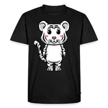 Tigre blanc Emoticon Tigre du Bengale - T-shirt Premium bio Homme - noir - Devant - Nico (187cm)