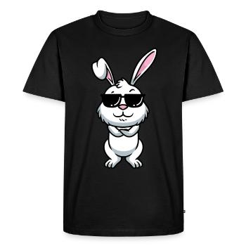 Lapin Blanc Emoticons Lapin - T-shirt Premium bio Homme - noir - Devant - Nico (187cm)