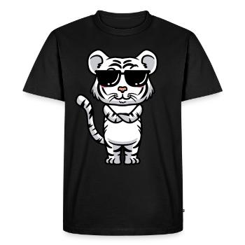 Tigre blanc Emoticon Tigre du Bengale - T-shirt Premium bio Homme - noir - Devant - Nico (187cm)