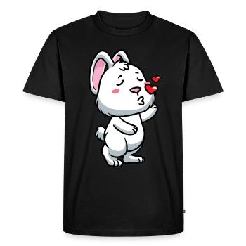 Lapin Blanc Emoticons Lapin - T-shirt Premium bio Homme - noir - Devant - Nico (187cm)