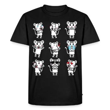 Tigre blanc Emoticon Tigre du Bengale - T-shirt Premium bio Homme - noir - Devant - Nico (187cm)