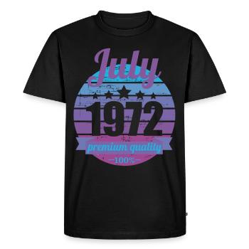 Né en juillet 1972 50 ans 50s 50e anniversaire - T-shirt Premium bio Homme - noir - Devant - Nico (187cm)