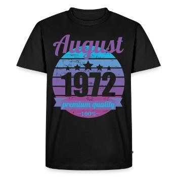 Né en août 1972 50 ans 50s 50e anniversaire - T-shirt Premium bio Homme - noir - Devant - Nico (187cm)