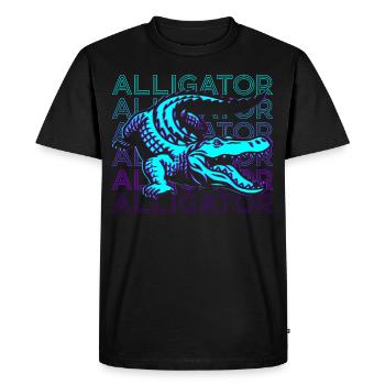 Alligator Krokodil Gator Retro Geschenk - Männer Premium Bio T-Shirt - Schwarz - Vorne - Nico (187cm)