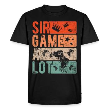 Sir Game A Lot Gamer Gamble Retro Gambler Gift - Men's Premium Organic T-Shirt - black - Front - Nico (187cm)