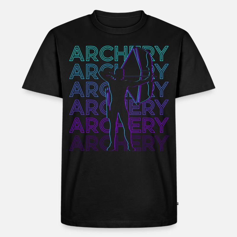 Bogenschießen Bogenschütze Retro Geschenk - Männer Premium Bio T-Shirt - Schwarz