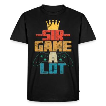 Sir Game A Lot Gamer Zocker Gambling Gift Retro - Men's Premium Organic T-Shirt - black - Front - Nico (187cm)