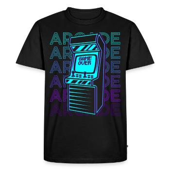 Jeux d’arcade Gamer Retro Gift - T-shirt Premium bio Homme - noir - Devant - Nico (187cm)