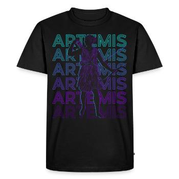 Artemis Déesse antique Mythologie grecque Rétro - T-shirt Premium bio Homme - noir - Devant - Nico (187cm)