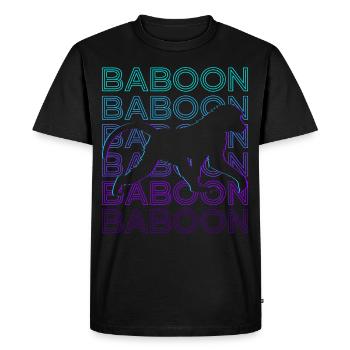 Baboon Retro Cadeau - T-shirt Premium bio Homme - noir - Devant - Nico (187cm)