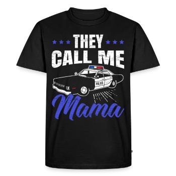 Ils m’appellent Maman Policier Application de la Loi - T-shirt Premium bio Homme - noir - Devant - Nico (187cm)