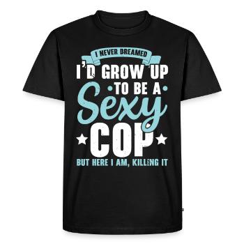 A Sexy Police Officer Police Officer Law Enforcementb - Men's Premium Organic T-Shirt - black - Front - Nico (187cm)