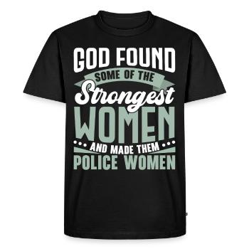 Je suis un policier et une épouse Police Poli - T-shirt Premium bio Homme - noir - Devant - Nico (187cm)