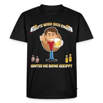 Enterrement de vie de garçon Alcool et célébration Dire - T-shirt Premium bio Homme - noir - Devant - Nico (187cm)