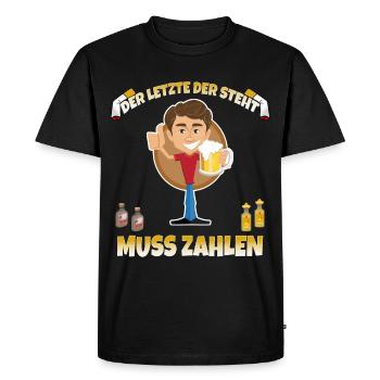 Stag Party Alcohol and Celebration Saying - Men's Premium Organic T-Shirt - black - Front - Nico (187cm)