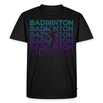 Badminton Player Retro Gift - Men's Premium Organic T-Shirt - black - Front - Nico (187cm)