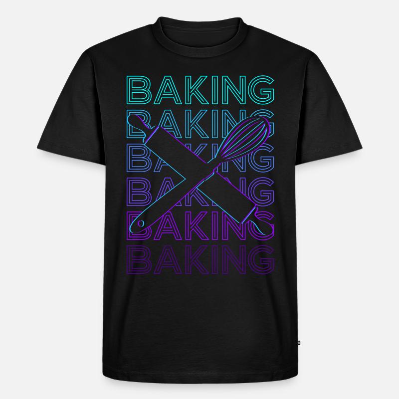 Backen Bäcker Backen Retro Geschenk - Männer Premium Bio T-Shirt - Schwarz