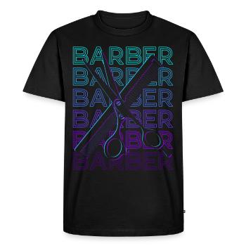 Barber Hair Sylist Hairstylist Retro Gift - T-shirt Premium bio Homme - noir - Devant - Nico (187cm)