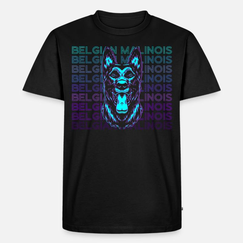 Belgischer Malinois Retro Geschenk - Männer Premium Bio T-Shirt - Schwarz