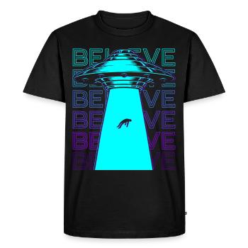 Ufo Alien Kidnapping Retro Gift - T-shirt Premium bio Homme - noir - Devant - Nico (187cm)