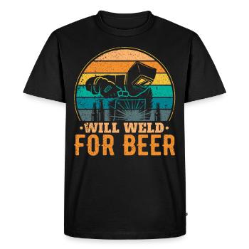 Funny Welder Welder Gift - Men's Premium Organic T-Shirt - black - Front - Nico (187cm)
