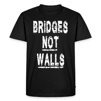Démonstration de Bridges not Walls - T-shirt Premium bio Homme - noir - Devant - Nico (187cm)