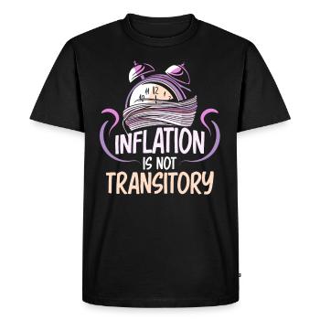 Inflation is not temporary transitory humor - Men's Premium Organic T-Shirt - black - Front - Nico (187cm)