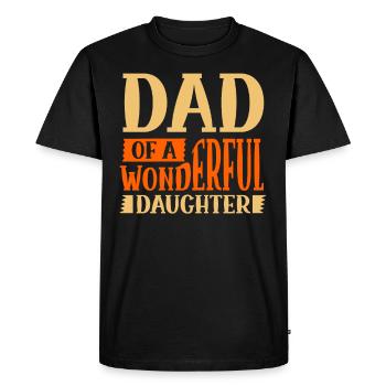 Father of a Wonderful Daughter Papa Papi Sayings - Men's Premium Organic T-Shirt - black - Front - Nico (187cm)
