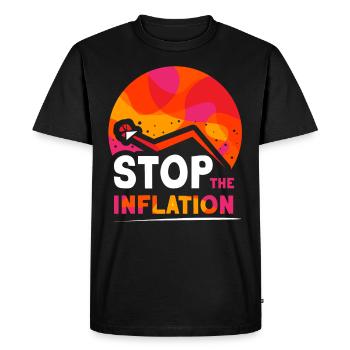 Inflation Stops Money Printing Stagflation - Men's Premium Organic T-Shirt - black - Front - Nico (187cm)
