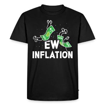 Inflation Stagflation Argent Impression Humour - T-shirt Premium bio Homme - noir - Devant - Nico (187cm)