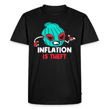 Inflation is Robbery Humor Stagflation Money Printing - Men's Premium Organic T-Shirt - black - Front - Nico (187cm)