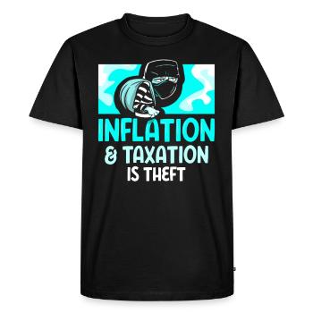 Inflation and taxes are robbery stagflation humor - Men's Premium Organic T-Shirt - black - Front - Nico (187cm)